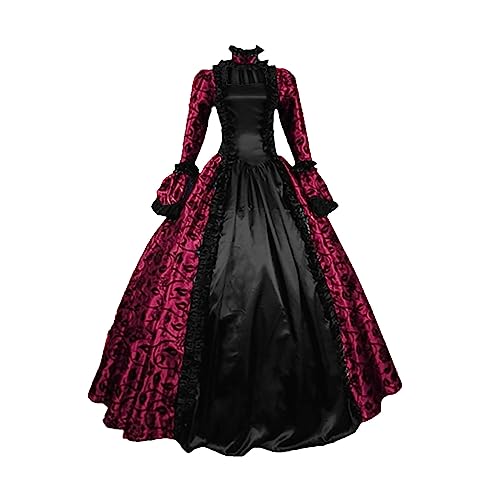 RKaixuni Damen Marie Antoinette Viktorianisches Kleid Halloween Kostüm 18. Jahrhundert Mittelalter Bürgerkrieg Ballkleid Kostüm