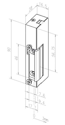 Assa Abloy Elektro-Türöffner 19E DIN L/R o.S. ohne Schliessblech (6-12 V AC/DC, Zink-Druckguss), 19E---------D11