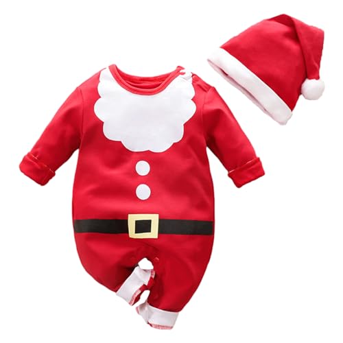 Festliches Baby Santa Cosplay Kostüm Weihnachten Langärmeliger Overall Säuglingsspielanzug 0–24 Monate Baby Fotografie Outfit Partykleidung Babykleidung Urlaubskostüm Festliche Babykleidung
