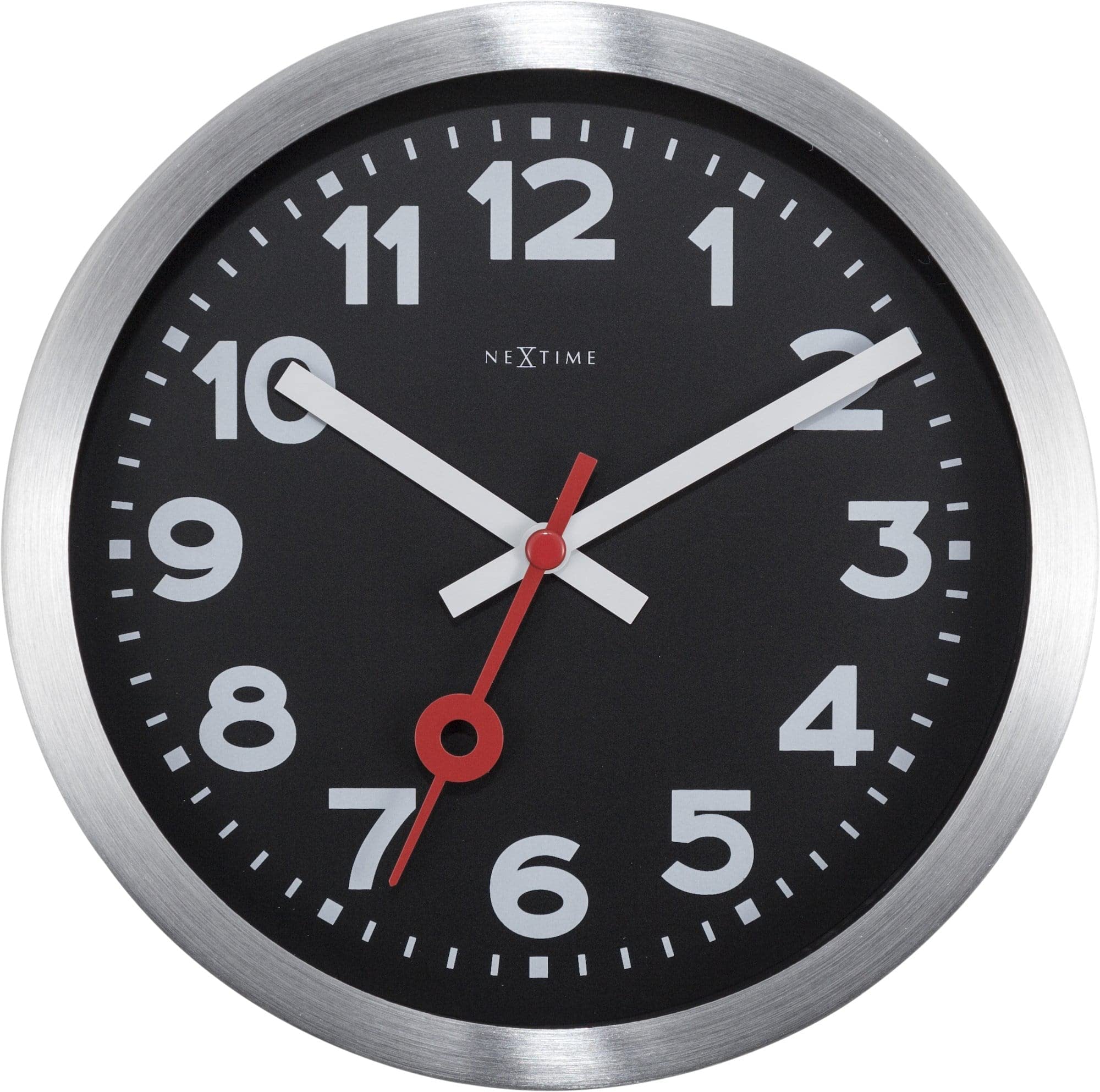 NeXtime Station Wanduhren, Metall und Kunststoff, Schwarz, 17 cm