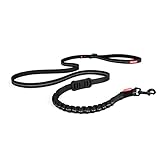 EzyDog Zero Shock Lite Hundeleine für Kleine Hunde - 120cm 180cm - Reflektierende für Maximale Sicherheit - Elastische Leine mit Bungee Ruckdämpfer (120cm, Schwarz)