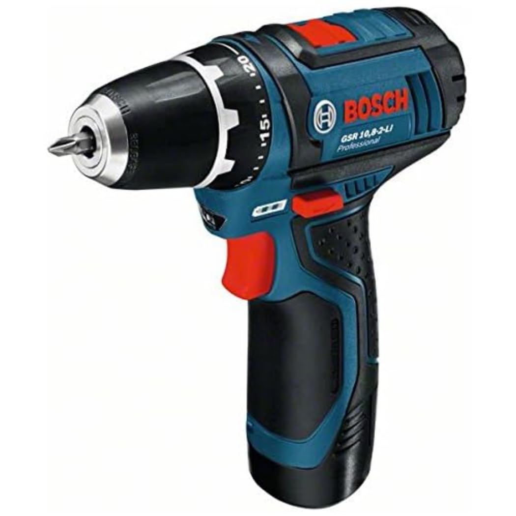 BOSCH 0601868109 - Atornillador a batería GSR 12V-15 Professional. 12 V, 17,9 x 17,8 cm, 0,95 kg, 2 Velocidades, 0-350/1.300 U/min, 30/13 Nm.