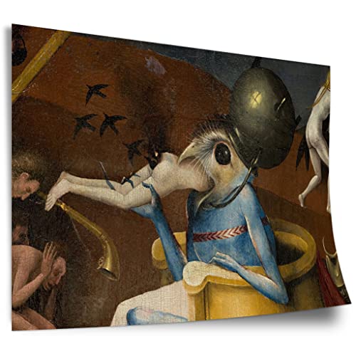 Printistico Poster Hieronymus Bosch - Ausschnitt aus Garten der Lüste (I) Kunstdruck ohne Rahmen, Wandbild - A4, A3, A2, A1, A0, XXL - Wohnzimmer, Schlafzimmer, Küche, Deko