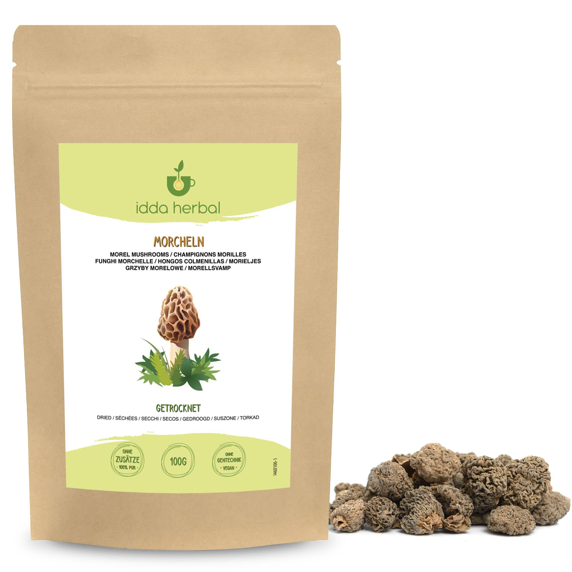 Morcheln getrocknet (100g), Getrocknete Spitzmorcheln, Morchella Pilze, 100% Natürlich und rein, Vegan