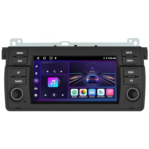 AWESAFE Android 12Autoradio für BMW E46 1999-2004 1 Din Radio mit Navigation Carplay Android Auto Bluetooth Unterstützt Bluetooth AM DAB+ WiFi WLAN USB SD