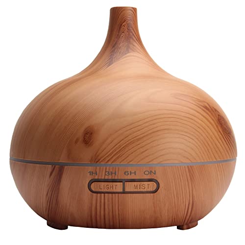 Aroma Diffuser Luftbefeuchter, Braune Holzoptik, Kabel (15,5x16 cm)