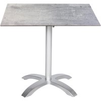 acamp Klapptisch Acaplan HPL | Platin/Cemento Grigio | 80x80x72 cm | Gestell Aluminium pulverbeschichtet | Niveauausgleich und Kippsicherung | robuste HPL Tischplatte 6mm