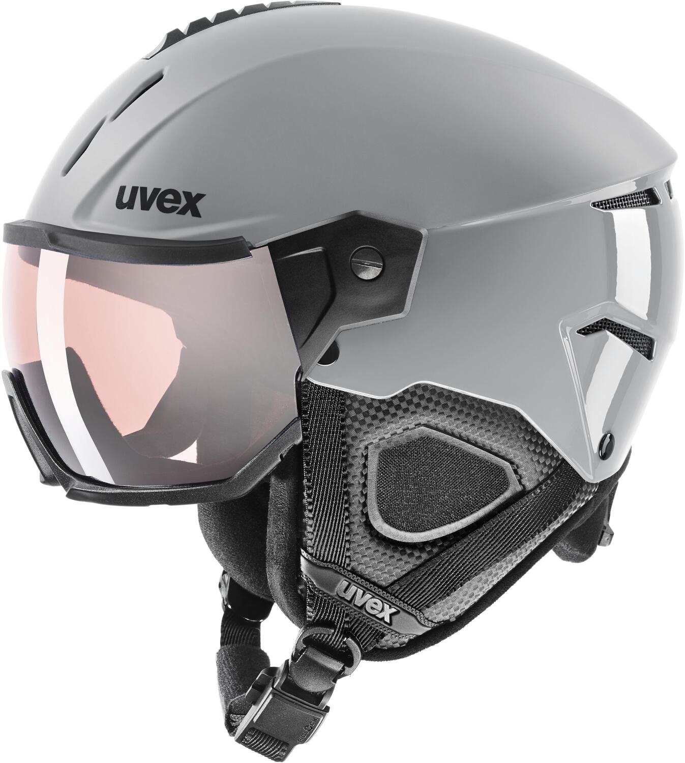 uvex Instinct Visor Pro Variomatic Skihelm (53-56 cm, 10 rhino, litemirror silver variomatic clear (S1-S2))