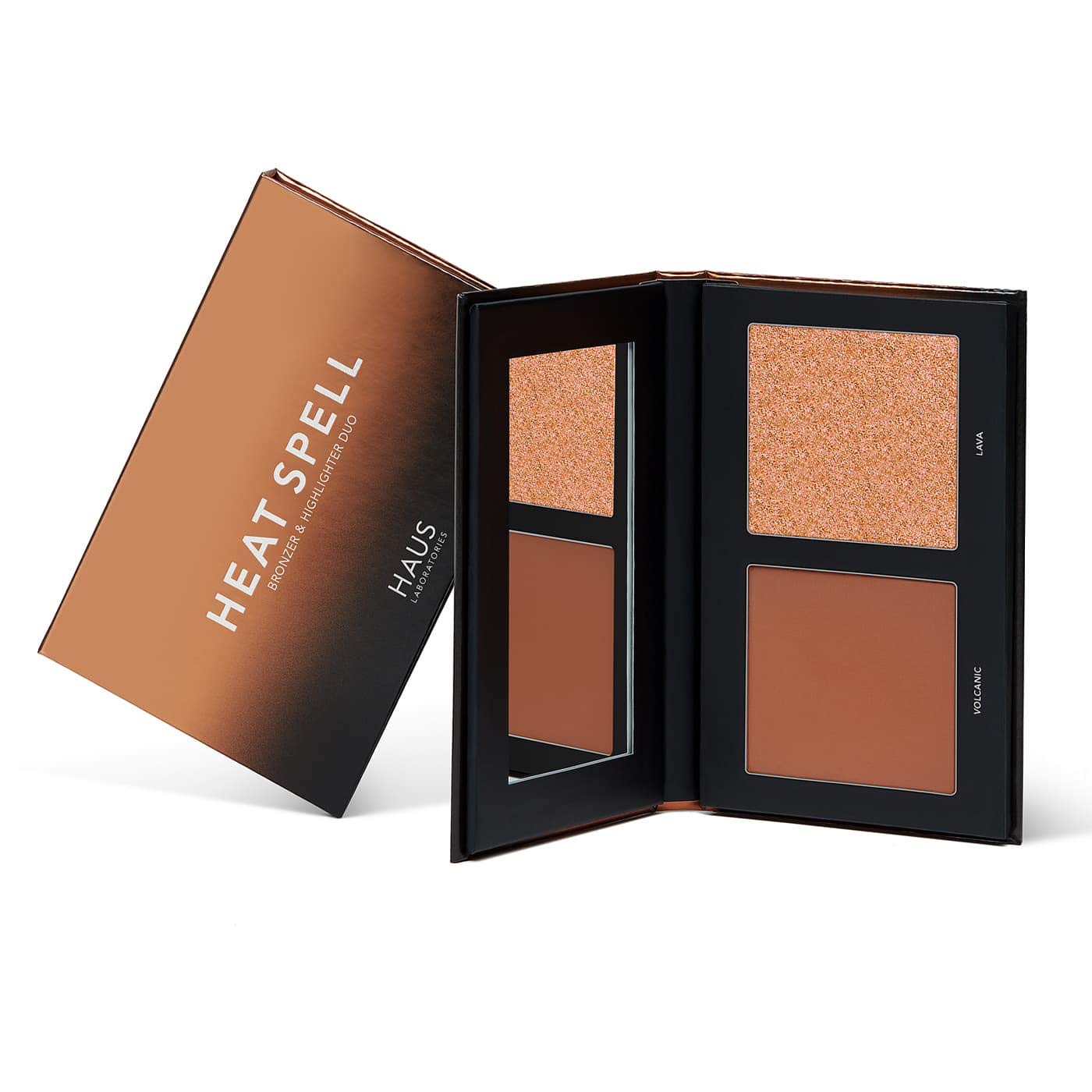 HAUS LABORATORIES By Lady Gaga: HEAT SPELL BRONZER & HIGHLIGHTER DUO | Matter Puder-Bronzer und leuchtender Highlighter, verschiedene Paletten, nahtloser Glow, vegan und tierversuchsfrei | 0.38 oz