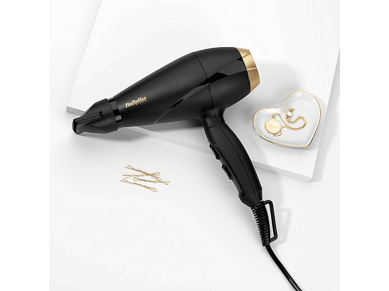 BABYLISS 6704E POWER PRO 2000 Haartrockner Schwarz/Gold (2000 Watt) 2