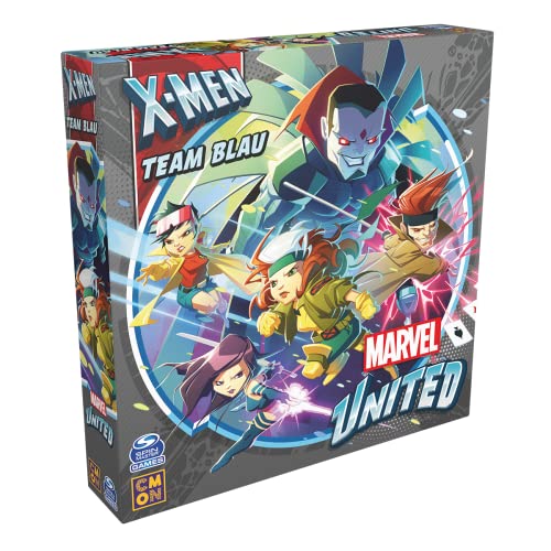 CMON , Marvel United: X-Men – Team Blau , Erweiterung , Familienspiel , Brettspiel , 1-7 Spieler , Ab 10+ Jahren , 40 Minuten , Deutsch