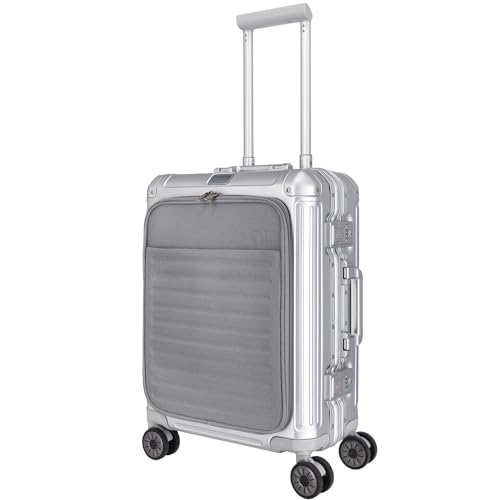 travelite Next 4w Trolley S, Fronttasche, Silber, Silber, Talla única, Koffer