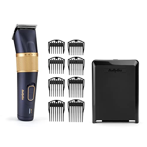 Babyliss Babylissmen Lithium Power Haarschneider E986E mit 45 Längeneinstellungen, Drehrad und 8 Kammaufsätzen Schwarz