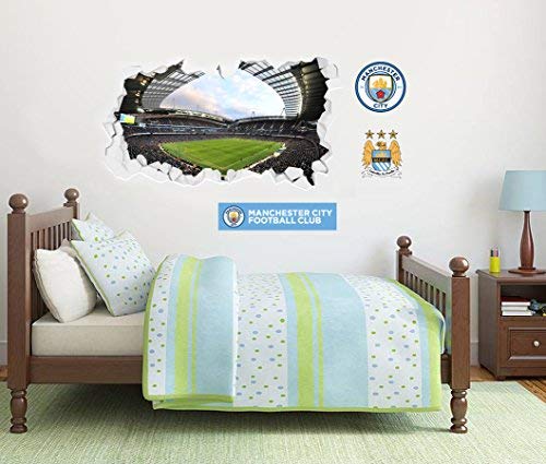 Manchester City Football Club Wandtattoo-Set, Motiv: Stadion gebrochenes Stadion, 60 x 40 cm