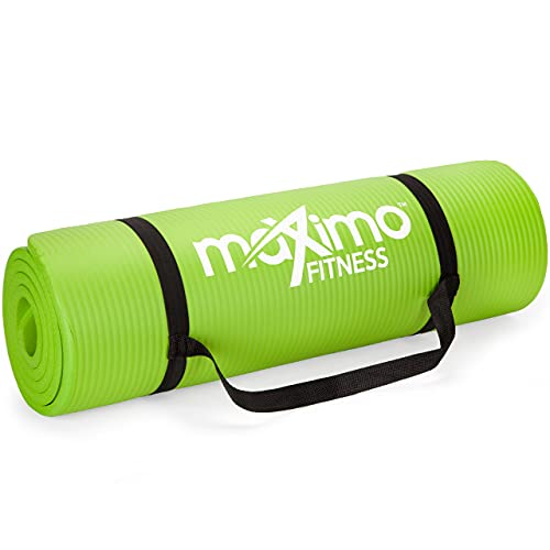 Maximo Fitnessmatte – Dicke Premium Yogamatte – 183 cm Länge x 60 cm Breite x 1,2 cm (12mm) – Mehrzweck-Verwendung – Perfekt für Yoga, Pilates, Gym, Sit-ups und Dehnen. (Green)