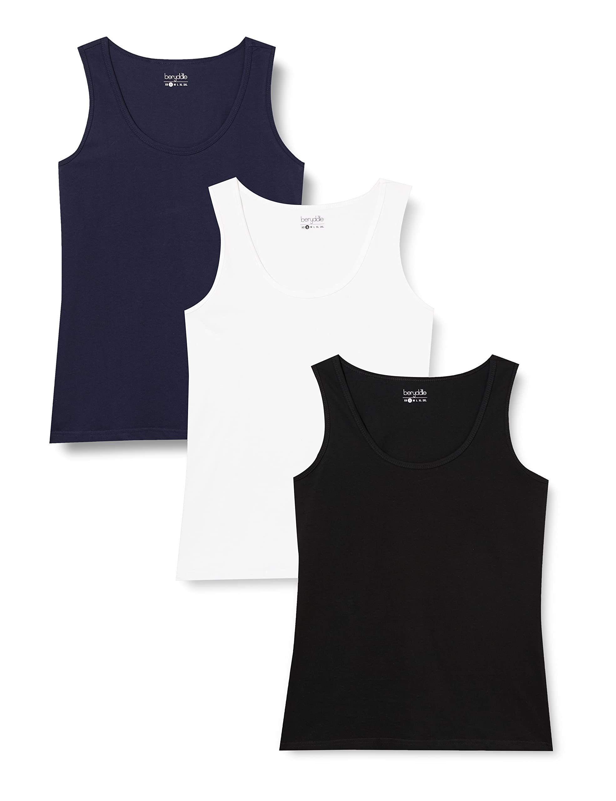 berydale Damen Tank Top aus 100% Baumwolle im Multipack