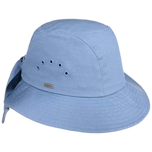 McBURN Galaranie Stoff Damenhut Damen - Made in Italy Sonnenhut Schlapphut Stoffhut mit Futter Frühling-Sommer - One Size hellblau