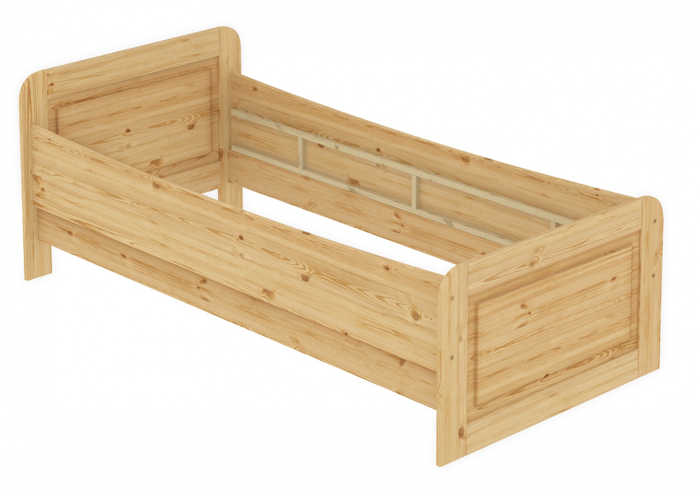 Erst-Holz Seniorenbett extra hoch 90x200 Einzelbett Holzbett Gästebett Massivholz Kiefer Bett 60.42-09 oR