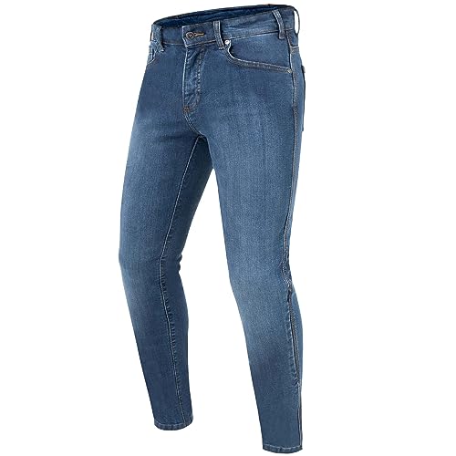 REBELHORN Classic III MotorradJeans Herren | Aramidfaser Futter | SAS-TEC Knie und Hüftprotektoren | Slim Fit