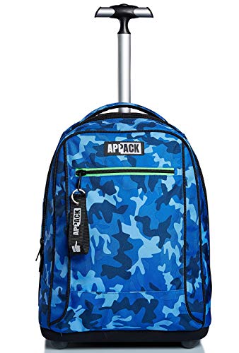 Appack TROLLEY Trolley Yuzer, blau, 2-in-1-Schultergurte für Rucksack, Schule und Reisen