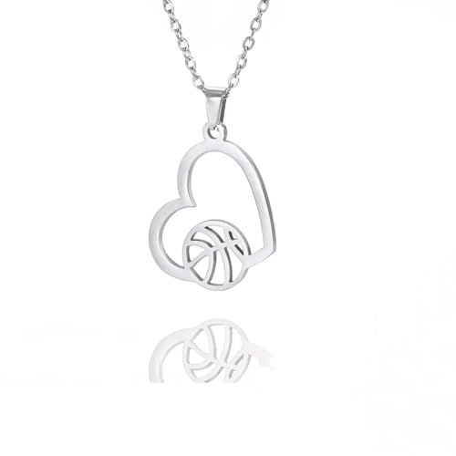 Halskette Ketten Schmuck Herren Frauen Anhänger Necklace Halskette Mit Basketball-Liebesanhänger Für Herren Und Damen, Kindermode, Sport, Freizeit, Schmuck