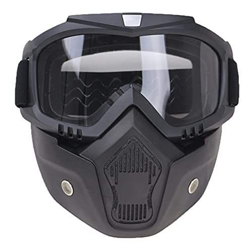 Skdvy Motorradbrille Fahrbrille Motorradbrillen mit Maske für Masque Motocross männer frauen outdoor reiten winddicht off room helme maske brille(Transparent)