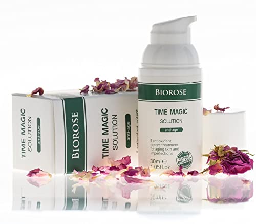 BioRose Time Magic Solution – BIO Anti-Aging Serum, Naturkosmetik, Hyaluronsäure, Vitamin B5, Coenzym Q10, 5-Antioxidantien-Wirkung, Vegan, 30ml
