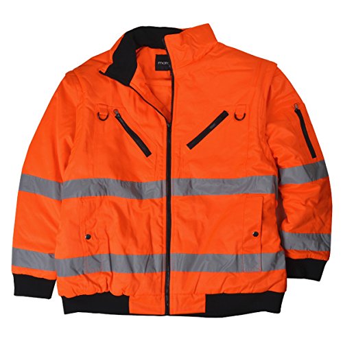 Marc&Mark Warnschutz 2in1 XXL Arbeitsjacke/Weste orange, Größe:7XL