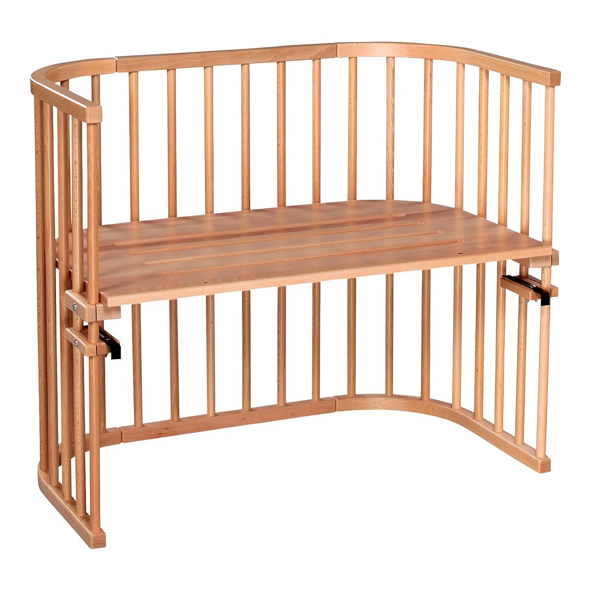 babybay Maxi extra großes Beistellbett aus massivem Buchenholz / Kinderbett Höhe stufenlos verstellbar & umweltfreundlich / mitwachsendes Babybett (natur lackiert)