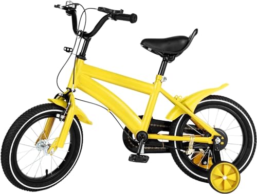 14 Zoll Kinderfahrrad für Mädchen & Jugend, Kinderrad mit Stützrädern & Schutzblech Höhenverstellbar Fahrrad
