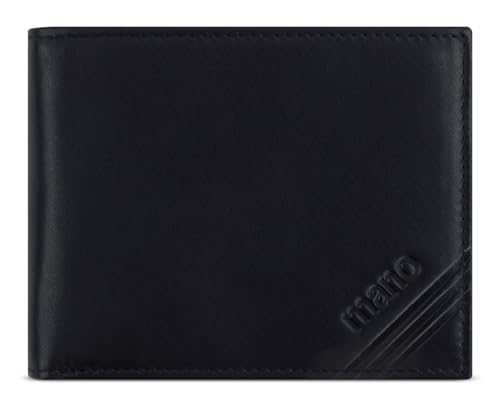 mano Don Antonio RFID Mini Coin Wallet with Flap Black