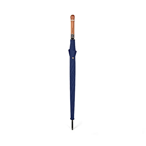 ARZARF Regenschirm Golf Gerader Griff Regenschirm Retro Holzgriff Business Regenschirm Langer Griff Golfschirm (Color : Blauw)