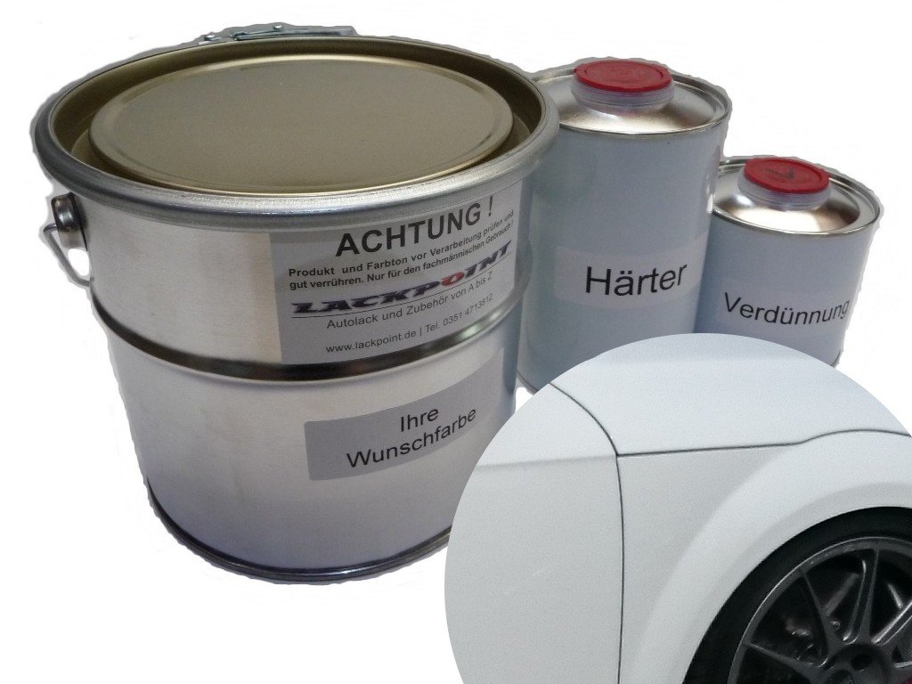 Lackpoint 1 Liter Set 2K Autolack für VW LY9C Ibis Weiß kein Klarlack Trend Tuning