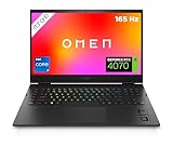 HP OMEN Gaming Laptop, 17,3" QHD 165 Hz Display, Intel Core i7-13700HX, 32 GB DDR5 RAM, 1 TB SSD, NVIDIA GeForce RTX 4070, Win11, QWERTZ Tastatur, Schwarz