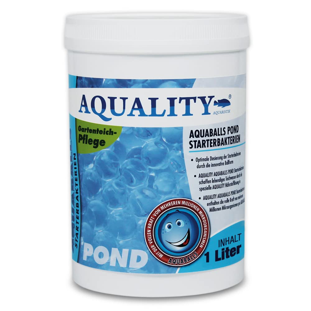 AQUALITY Gartenteich AQUABALLS Pond Starterbakterien (Optimale Dosierung - Millionen effektive Mikroorganismen und nützliche Starterbakterien), Inhalt:1 Liter