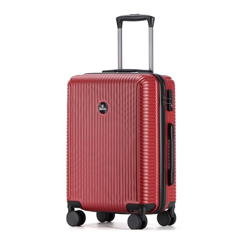 Blade Handgepäck - Hartschalen Koffer Trolley - Leichter Reisekoffer Handgepäck aus ABS+PC mit TSA Schloss - 4 Spinner Räder Koffer- Rollkoffer (Wine Rot-L)