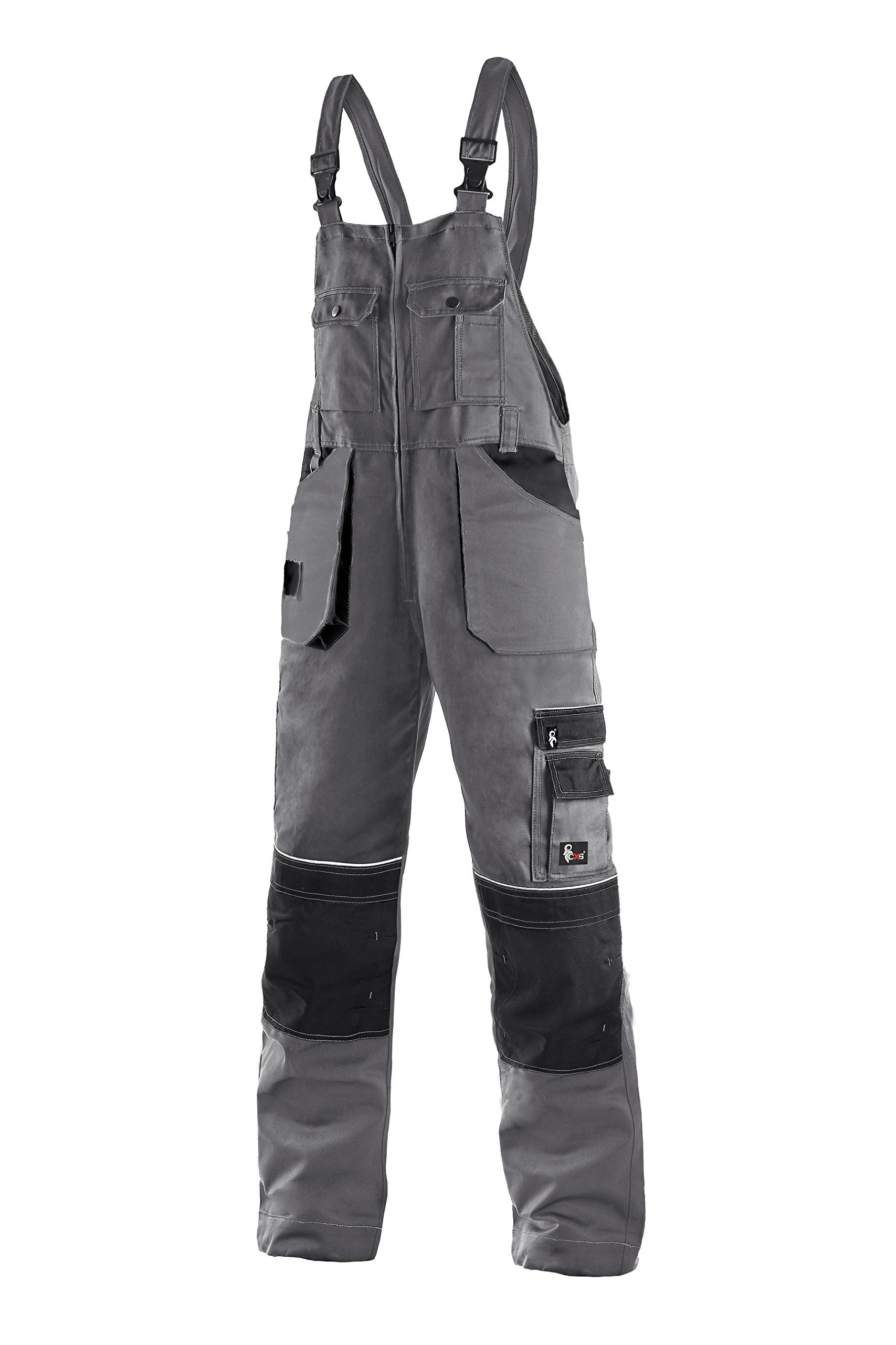 CXS Krystof Herren Arbeitslatzhose mit Kniepolstertaschen - Sehr Stabile Strapazierfähige Arbeitshose mit Hosenträger Gartenhose Bundhose Cargohose Arbeitsoveral Gr. 52