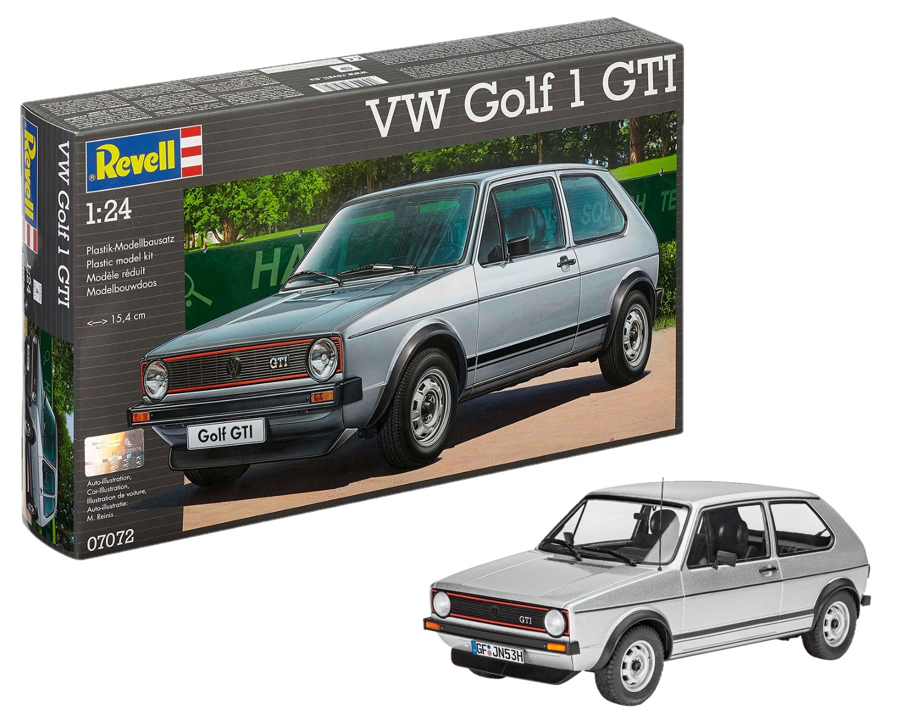 Revell Ag (Germany) RV07072 Revell Modellbausatz Auto 1:24 - Volkswagen VW Golf 1 GTI im Maßstab 1:24, Level 4, originalgetreue Nachbildung mit vielen Details, 07072