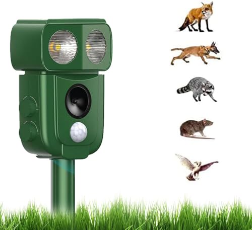 Ultraschall Katzenschreck, Ultraschall Solar Tiervertreiber Marderschreck USB Lade Wasserdicht LED-Licht Marderabwehr zum Garten, wirksam gegen Katzen, Hunde, Vögel, Ratten, Marder