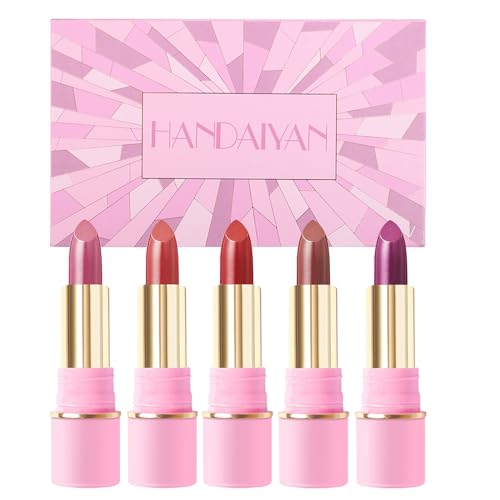 5-teiliges Langlebiges Mattes Lippenstift Antihaft Cup Wasserdichtes Langlebiges Lipgloss Perfekt Für Jeden Anlass. Lippenstift Set