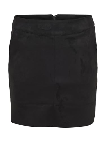 ONLY NOS Damen Onljulie Fauxsuede Bonded Skirt OTW Noos Rock, Schwarz (Black Black), Medium (Herstellergröße: 38)