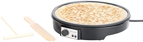 Rosenstein & Söhne Crepes-Maschine: Elektrischer XL-Crêpes-Maker mit Temperaturregler, 1.000 Watt, Ø 28cm (Crepes-Backgeräte)