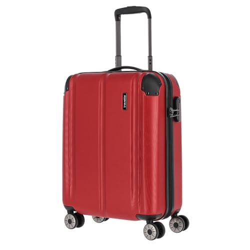 Travelite 4-Rad Handgepäck Koffer erfüllt IATA Bordgepäckmaß, Gepäck Serie City: Robuster Hartschalen Trolley mit kratzfester Oberfläche, 55 cm, 40 Liter