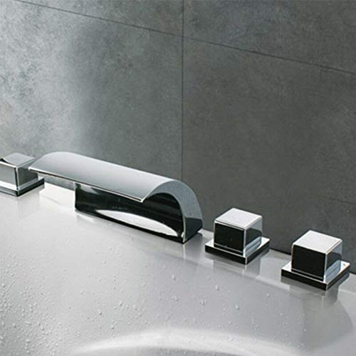 5 Loch Set duschsystem Wannenbatterie Badewannenarmatur Zeitgenössische Wasserfall Badewanne Wasserhahn Handbrause armatur