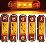 LED-Seitenmarkierungsleuchten, 10 STÜCKE 3 LED Auto Car Truck Trailer Caravan Seitenmarkierungsleuchte 12V 24V für Truck Trailer Van Caravan (Gelb)