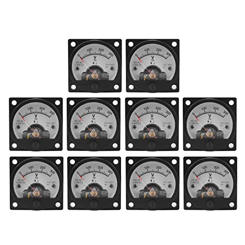 PENGY 10X AC 0-300V Runde Analoge Einwahl Panel Meter Anzeigengeraet fuer Volt Schwarz