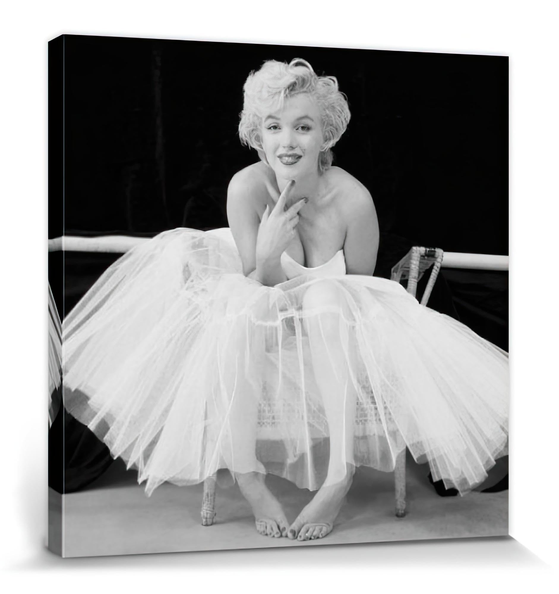 1art1 Marilyn Monroe Poster Ballerina Bilder Leinwand-Bild Auf Keilrahmen | XXL-Wandbild Poster Kunstdruck Als Leinwandbild 40x40 cm