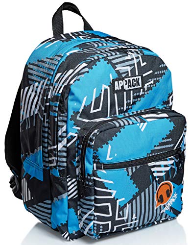 Appack Runder Rucksack mit Doppelfach, Webkins, Blau, Schule und Freizeit