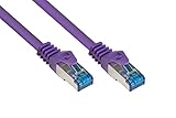 Good Connections Cat.6A Ethernet LAN Patchkabel mit Rastnasenschutz RNS, S/FTP, PiMF, halogenfrei, 500MHz, OFC, 10-Gigabit-fähig (10/100/1000/10000-Base-T Ethernet Netzwerke) - z.B. für Patchpanel, Switch, Router, Modem - violett, 7,5m