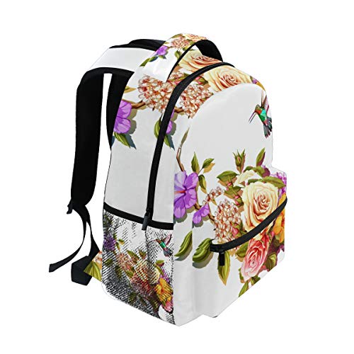 FANTAZIO Rucksack, extra groß, Kolibri und Rosen One Size 1